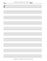 Cahier de musique 17 x 22 cm – 48 pages | 10 portées par page avec entête & date | Grands carreaux Seyes | Partitions et chant pour enfants