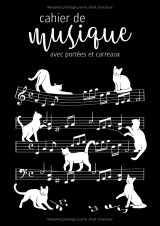 Cahier de musique A4 avec 12 portées et pages à grands carreaux – 90 g/m², idéal pour composition, solfège et apprentissage (piano, violon…)