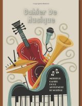 Cahier de musique A4 pour enfants – Carnet de partitions piano, 12 portées par page, 120 pages, notes musicales et solfège
