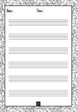 Cahier de musique 7 x 10 pouces – 80 pages de portées, annotations et tablatures – Couverture clarinette brillante