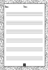 Cahier de musique 7 x 10 po – 80 pages – Tablatures et annotations – Couverture saxophone brillante