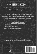 Cahier de musique 7 x 10 po – 80 pages – Tablatures et annotations – Couverture saxophone brillante