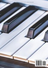 Cahier de Musique A4 – 12 portées par page & pages grands carreaux – 108 pages – Solfège, partitions & composition – Style Piano