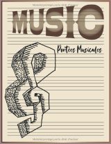 Cahier de musique A4 – 100 pages, 6 grosses portées, papier crème | Carnet de partition pour enfants & débutants | Couverture beige élégante