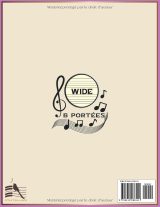 Cahier de musique A4 – 100 pages papier crème, 6 grandes portées par page, idéal enfants et débutants – couverture piano mauve