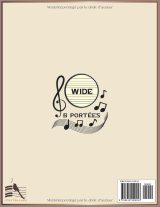 Cahier de portées grand format – 100 pages, 6 grandes portées, papier crème – Partition et composition pour enfants et débutants – Couverture chat