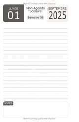 Agenda scolaire 2025-2026 Pompier – 1 page par jour, calendriers mensuels, format 13 x 20 cm, 318 pages
