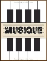 Cahier de musique 6 grosses portées – 100 pages, papier crème, grand format, couverture artistique