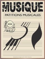 Cahier de Musique Enfant A4 – 100 pages papier crème, 6 grosses portées par page, couverture guitare sèche
