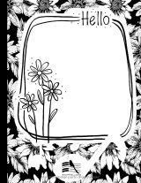 Cahier de Musique Enfant A4 – 100 pages papier crème, 6 grosses portées par page, couverture guitare sèche