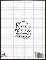 Cahier de musique A4 – 6 grandes portées et grands carreaux Séyès, papier crème, couverture souple – Enfant & débutant