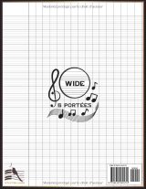 Cahier de musique grand format – 6 grandes portées par page, papier crème, couverture souple brillante