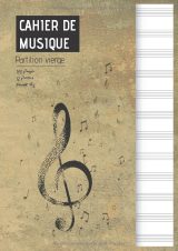 Cahier de musique A4 – Partition vierge 12 portées, 100 pages