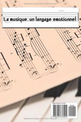 Cahier de musique petit format – Piano Cover, 120 pages, 12 portées par page, couverture souple brillante