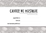 Cahier de musique Licorne – 4 grosses portées par page – Format paysage – Cahier de solfège enfant débutant (60 pages)