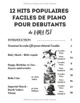 12 Hits populaires faciles pour piano débutant – Partitions simplifiées avec noms des notes et doigtés