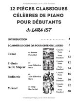 12 pièces classiques pour piano débutant – Partitions simplifiées avec nom des notes, doigtés et format Grandes Notes