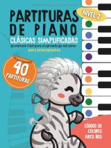 40 partitions de piano classiques simplifiées – Méthode facile pour débutants, code couleur arc-en-ciel – Volume 2
