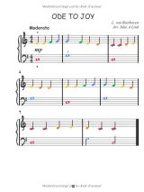 40 partitions de piano classiques simplifiées – Méthode facile pour débutants, code couleur arc-en-ciel – Volume 2