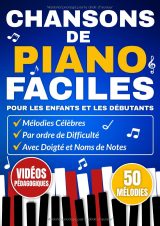 Chansons de piano faciles pour enfants et débutants – Mélodies célèbres classées par difficulté avec doigtés et noms des notes