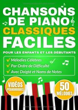Piano Classique Facile pour Enfants et Débutants : 50 mélodies célèbres classées par difficulté, avec doigtés et noms des notes