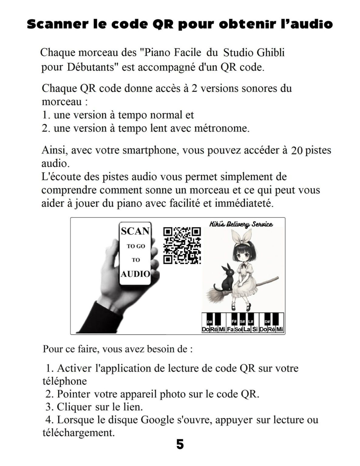 Piano Facile du Studio Ghibli pour Débutants : Grandes Notes, Lettres et Doigtés pour Apprendre la Magie des Mélodies Ghibli