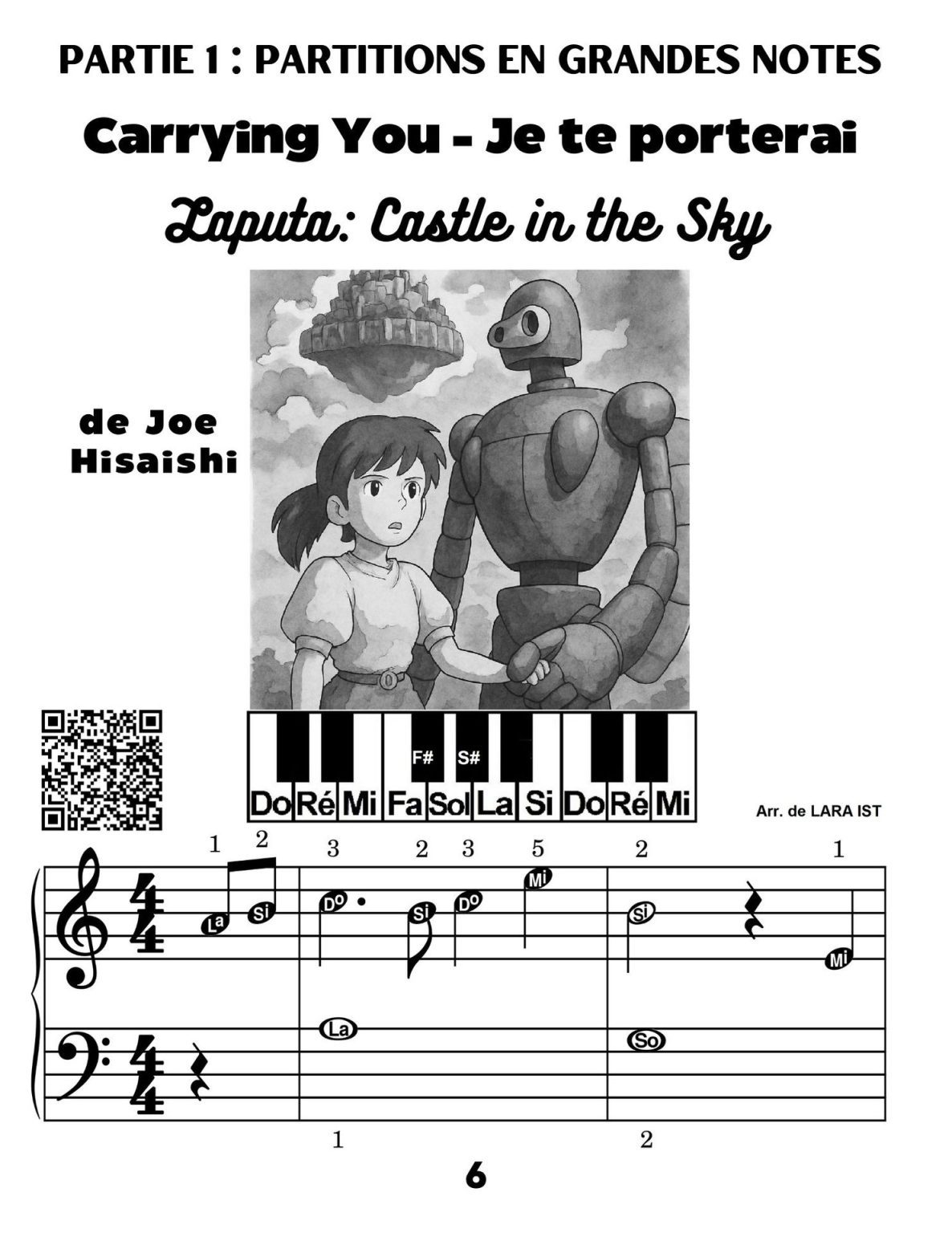 Piano Facile du Studio Ghibli pour Débutants : Grandes Notes, Lettres et Doigtés pour Apprendre la Magie des Mélodies Ghibli