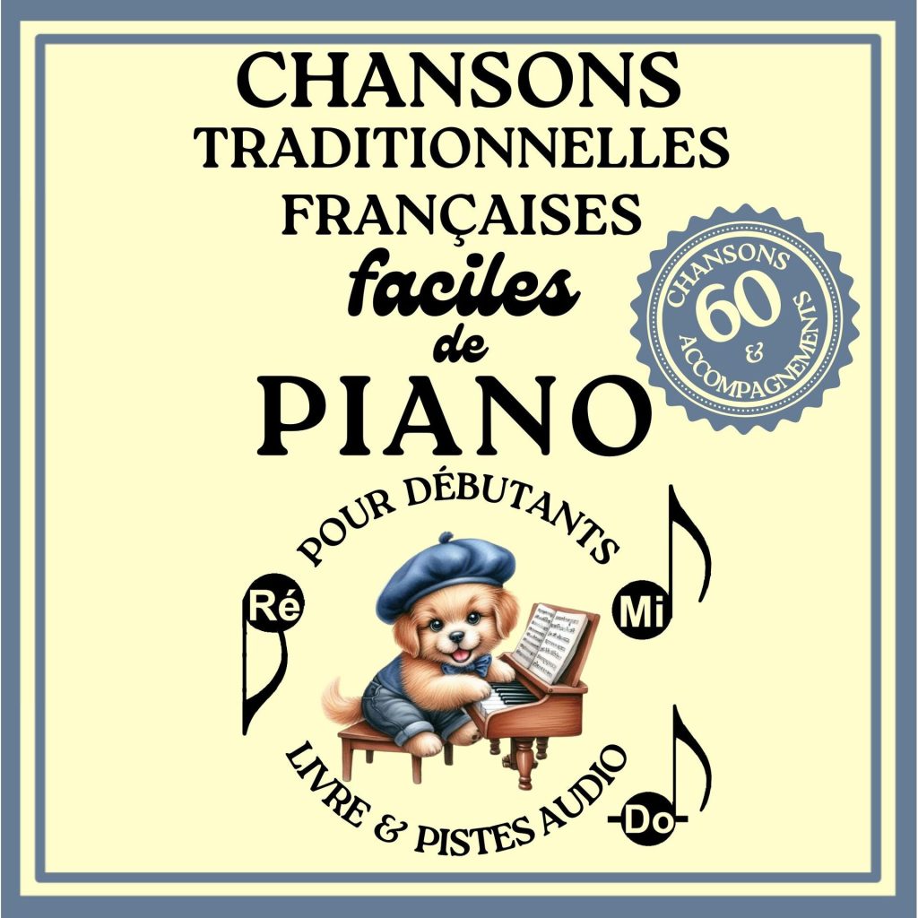 Chansons Traditionnelles Françaises Faciles pour Piano Débutant : 60 Morceaux avec Accompagnements et Pistes Audio