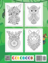 Livre de Coloriage Mandalas Animaux pour Enfants et Adultes – Détente et Relaxation, Grand Format 21,59 x 27,94 cm, 106 Pages Uniques