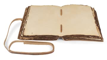Journal en Cuir Vintage Fait Main – 15x23 cm – Papier Antique à Bords Déchirés – Idéal pour Écriture, Dessin, Livre d'Ombres