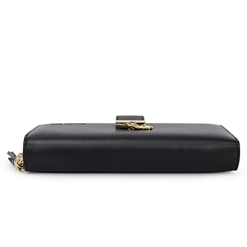 Pomelo Best Portefeuille Femme Cuir PU - Porte Monnaie Spacieux avec 12 Emplacements Cartes, Protection RFID, Design Classique Noir