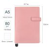Carnet A5 à couverture souple rose, 106 pages lignées, idéal pour l'école, le bureau et les voyages