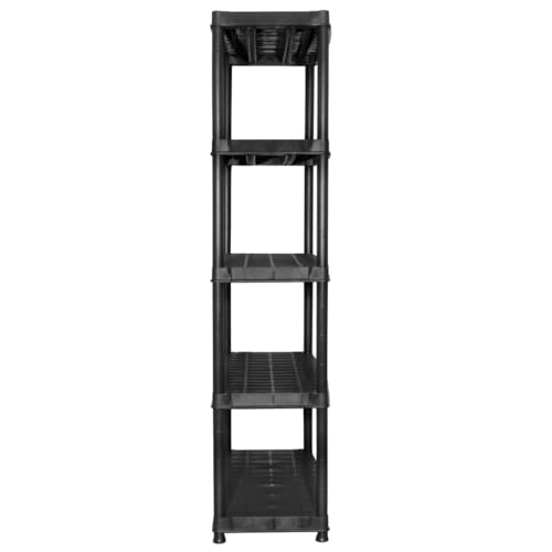 vidaXL Étagère de Rangement Polyvalente à 5 Niveaux en Plastique Noir 91,5 x 45,7 x 185 cm