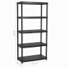 vidaXL Étagère de Rangement Polyvalente à 5 Niveaux en Plastique Noir 91,5 x 45,7 x 185 cm