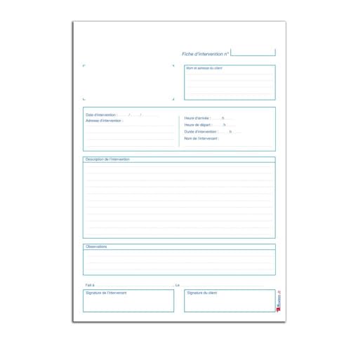 Carnet Fiche d'Intervention M074 - Registre.fr pour Techniciens et Réparateurs