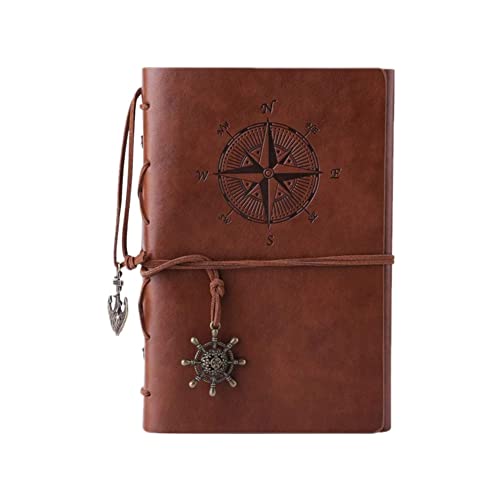 Carnet en Cuir Vintage Marron pour Voyage et Journal Intime - Idéal pour Hommes et Femmes
