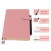 Carnet A5 à couverture souple rose, 106 pages lignées, idéal pour l'école, le bureau et les voyages