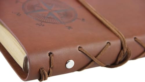 Carnet en Cuir Vintage Marron pour Voyage et Journal Intime - Idéal pour Hommes et Femmes