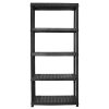 vidaXL Étagère de Rangement Polyvalente à 5 Niveaux en Plastique Noir 91,5 x 45,7 x 185 cm