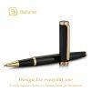 BEILUNER Stylo Bille Luxe Or 24K - Design Noble et Élégant, Recharge Schneider, Coffret Cadeau Hommes/Femmes, Stylo Professionnel pour le Bureau (Noir & Or)