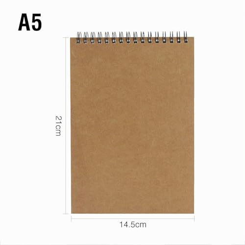 VEESUN Carnet de Dessin A5 Lot de 4 - Couverture Rigide, Spirale, Papier 160GSM 60 Pages Blanches Idéal Crayon, Stylo, Aquarelle