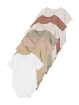 VERTBAUDET Lot de 7 Bodies Bébé Manches Courtes Ouverture Naissance BASICS - Coton Doux et Pratique