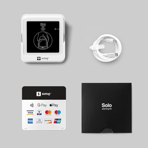 SumUp Solo : Terminal de Paiement Mobile avec Station de Charge, Écran Tactile et Données Mobiles Illimitées