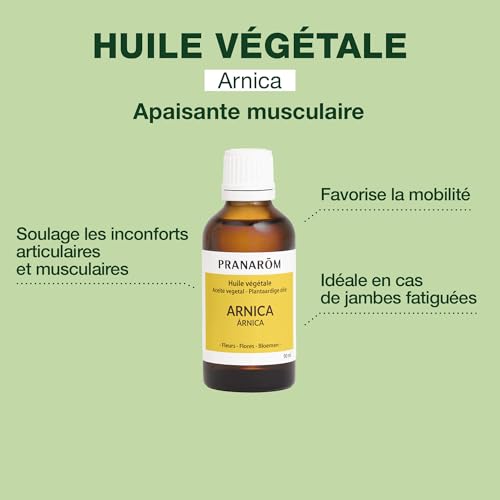Pranarôm Huile Végétale d'Arnica - 50 ml - Tensions et Raideurs Musculaires et Articulaires