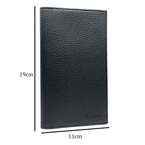 Étui Portefeuille Chequier Talon en Haut en Cuir Vachette Fuchsia - Charmoni Louis