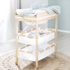 Roba Table à Langer Baignoire 2-en-1 Baby Pool avec Matelas Imperméable et Compartiments - Bois Naturel