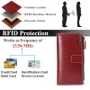 Sendefn Portefeuille Femme Cuir Véritable Grande Capacité Bloquant RFID