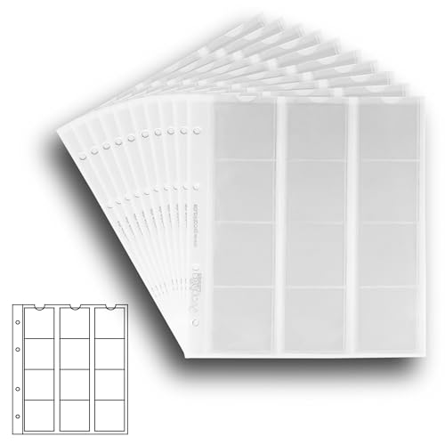 Prophila Feuilles Numismatiques pour 12 Pièces jusqu'à 44 mm Ø