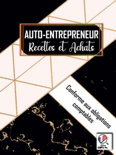 Livre de Compte Recette Dépense : Carnet de Tenue de Compte Conforme aux Obligations Comptables des Micro BIC - Micro BNC | Cahier Facile à Remplir | Design Noir Doré et Rose