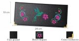 SYL'la Porte chéquier Long en Cuir Fleurs Femme - Personnalisable Prénom - Porte-cartes Élégant